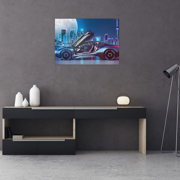 Slika trkaćeg automobila noću (70x50 cm)