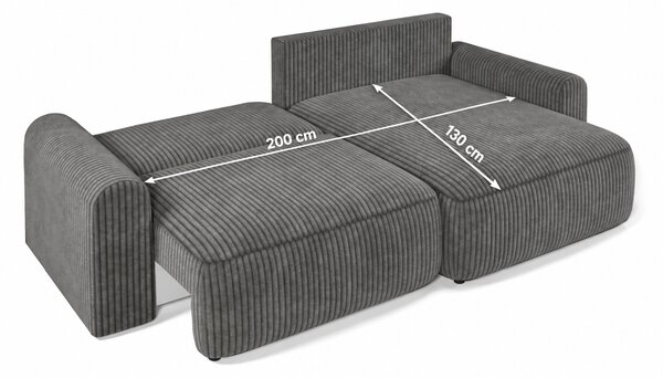 Rasklopivi obostrani kutni kauč NORDEN PAROS 250x140 cm, svijetlo siva