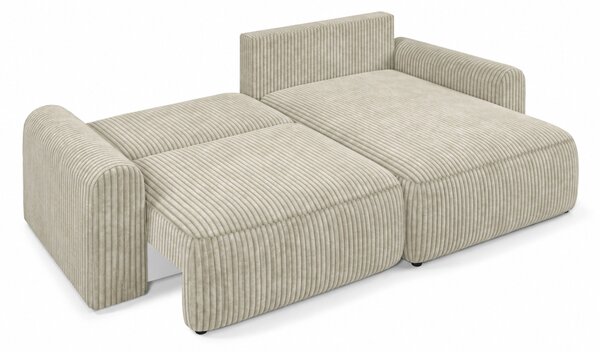 Razvlačni dvostrani kutni kauč NORDEN TILIA 250x140 cm, krem