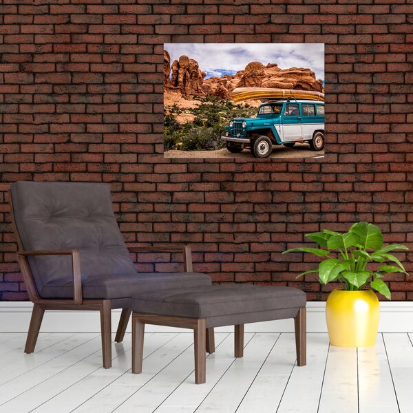Slika terenskog automobila u planinama (70x50 cm)