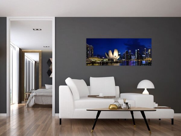 Slika Singapura noću (120x50 cm)