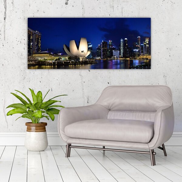 Slika Singapura noću (120x50 cm)