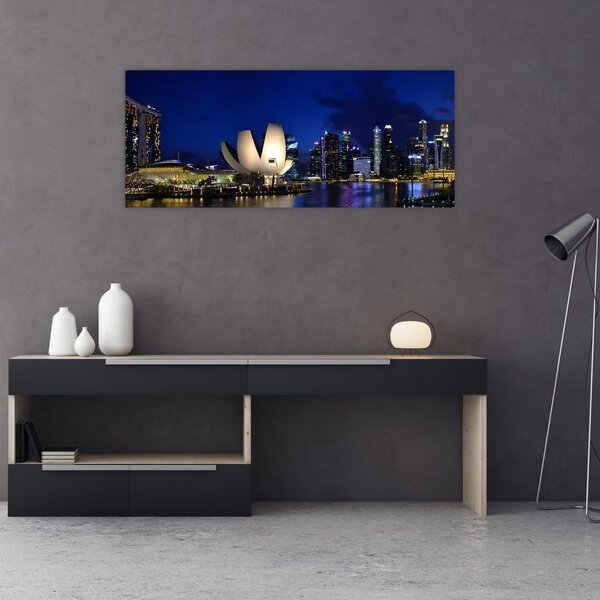 Slika Singapura noću (120x50 cm)