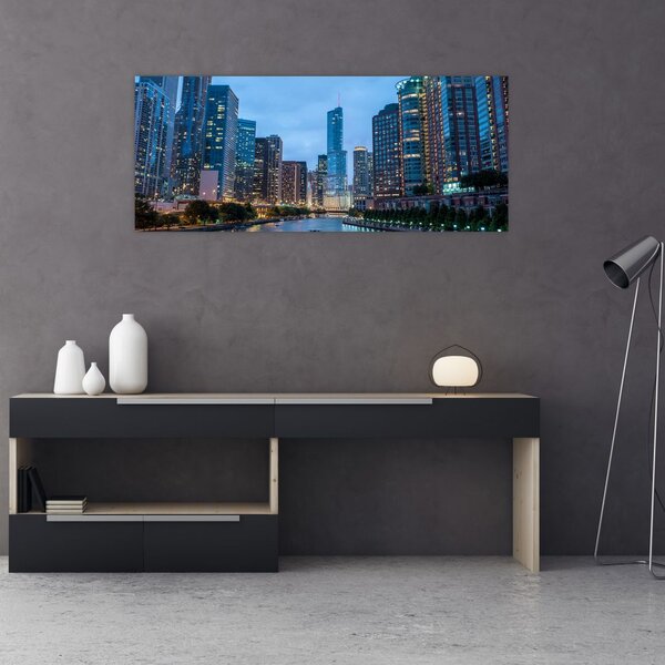 Slika grad noću (120x50 cm)