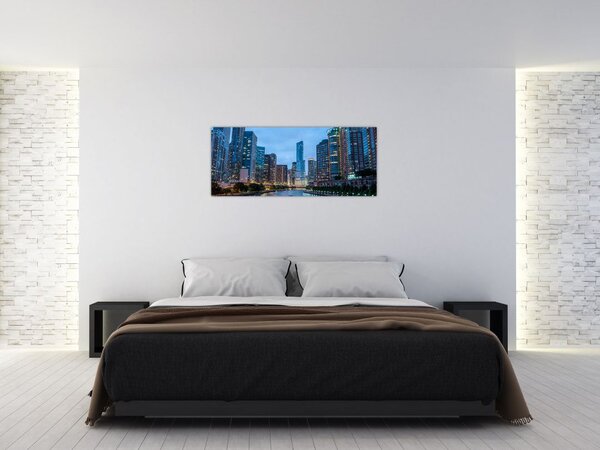 Slika grad noću (120x50 cm)