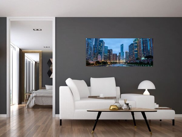 Slika grad noću (120x50 cm)