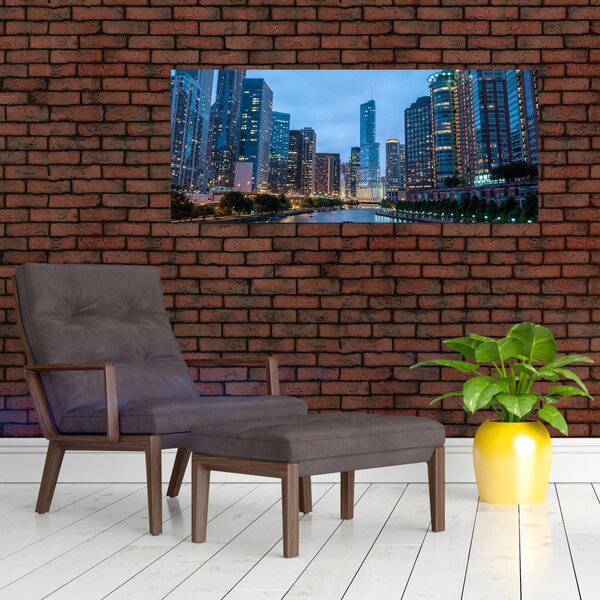 Slika grad noću (120x50 cm)