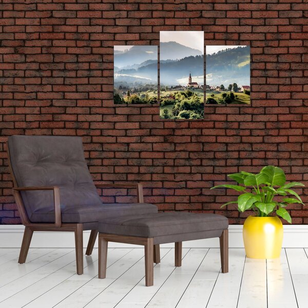 Slika - selo u magli (90x60 cm)
