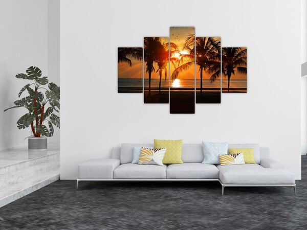 Slika palme pri zalasku sunca (150x105 cm)