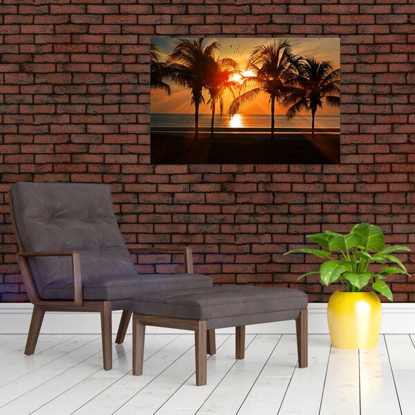 Slika palme pri zalasku sunca (90x60 cm)