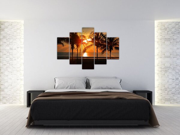 Slika palme pri zalasku sunca (150x105 cm)