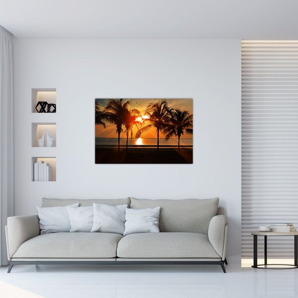 Slika palme pri zalasku sunca (90x60 cm)