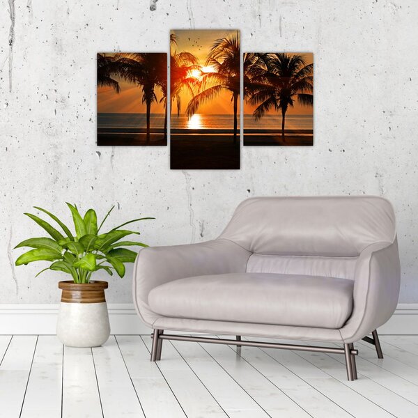Slika palme pri zalasku sunca (90x60 cm)