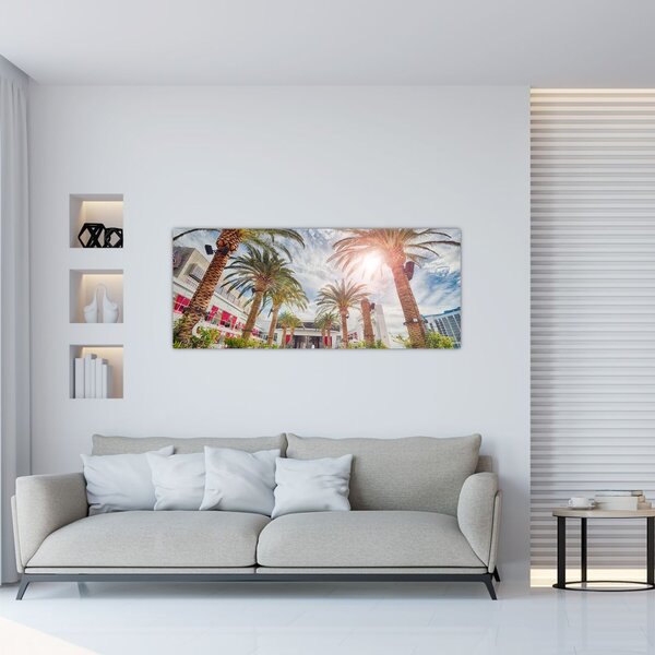 Slika - palme s bazenom (120x50 cm)