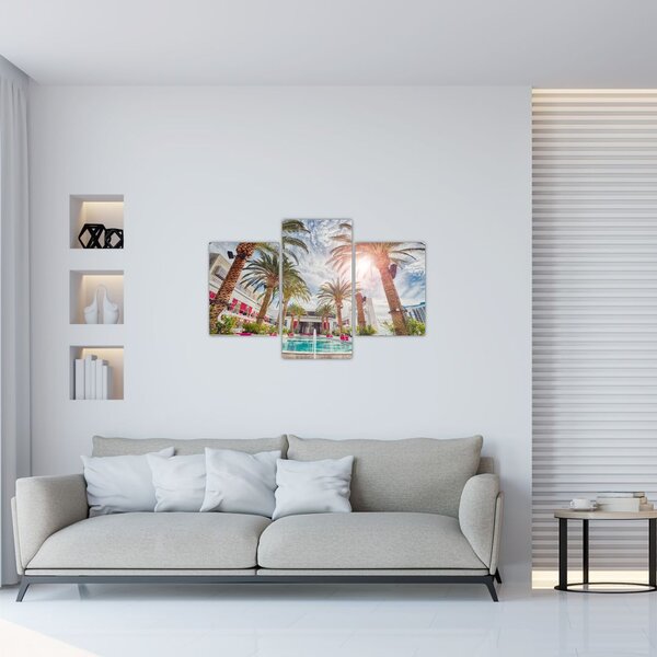 Slika - palme s bazenom (90x60 cm)