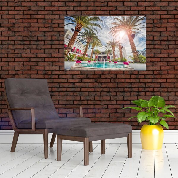 Slika - palme s bazenom (90x60 cm)