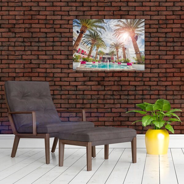 Slika - palme s bazenom (70x50 cm)
