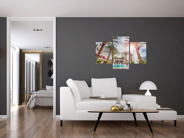 Slika - palme s bazenom (90x60 cm)