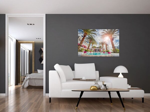 Slika - palme s bazenom (90x60 cm)
