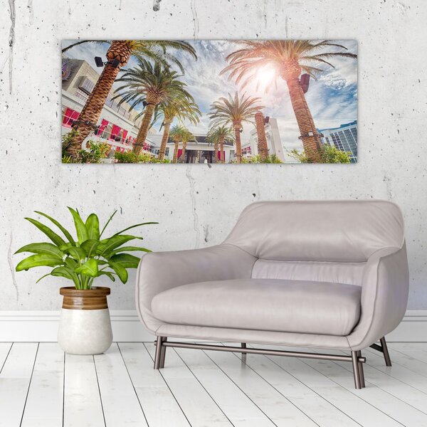 Slika - palme s bazenom (120x50 cm)