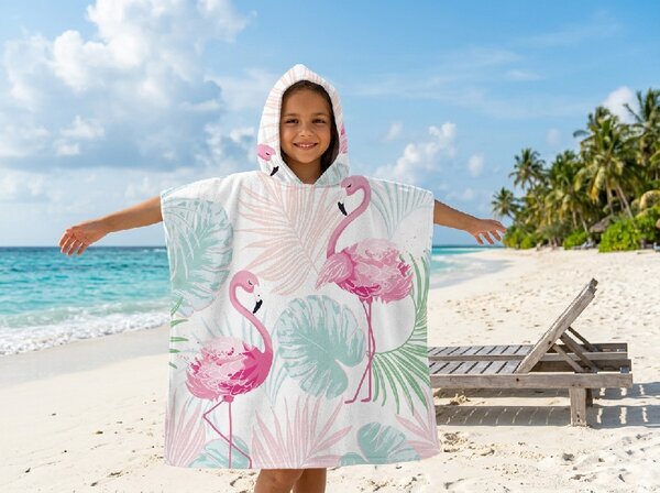 Dječji pončo FLAMINGO šareni 60x120 cm