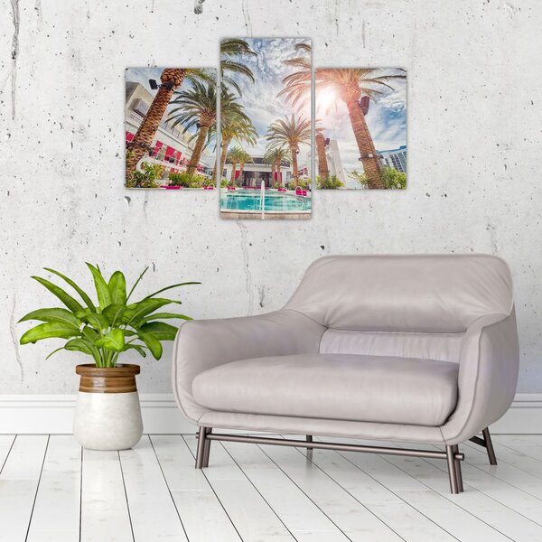 Slika - palme s bazenom (90x60 cm)