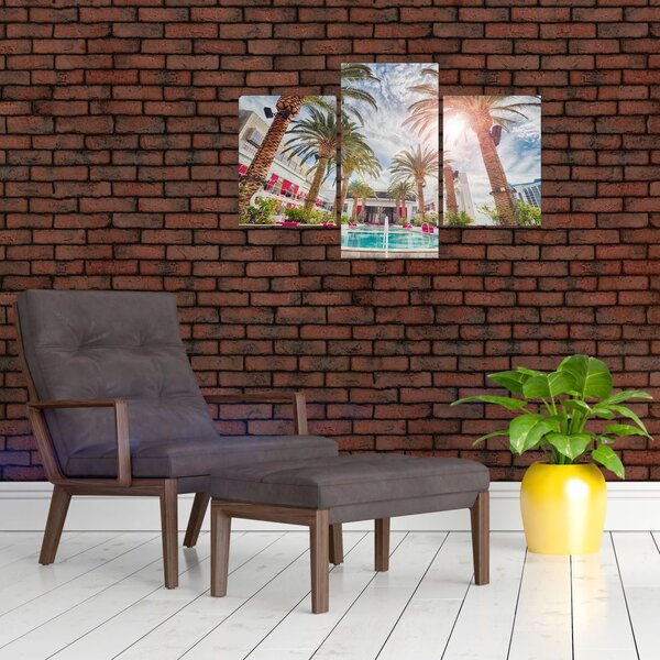 Slika - palme s bazenom (90x60 cm)