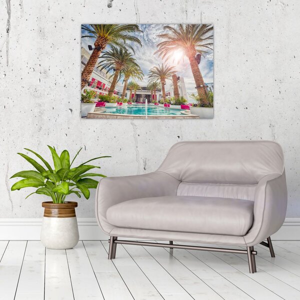 Slika - palme s bazenom (70x50 cm)