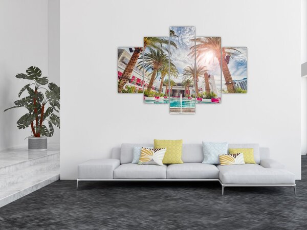 Slika - palme s bazenom (150x105 cm)