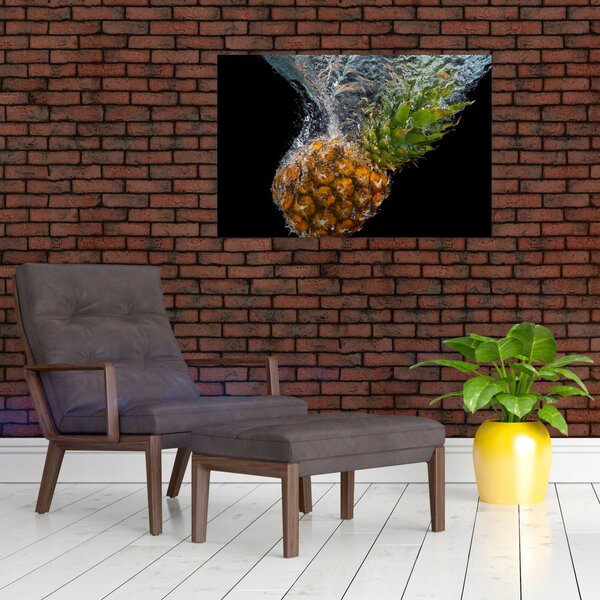 Slika ananasa u vodi (90x60 cm)