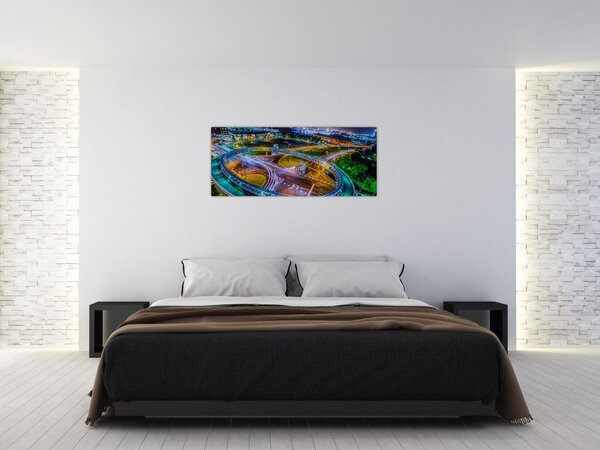 Slika - panorama noćnog grada (120x50 cm)