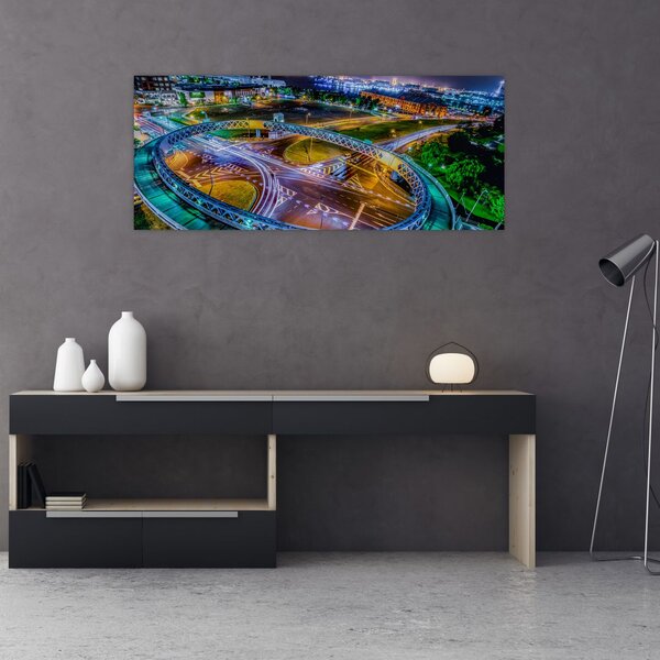 Slika - panorama noćnog grada (120x50 cm)