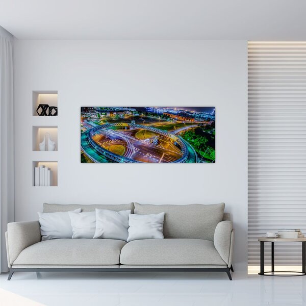 Slika - panorama noćnog grada (120x50 cm)