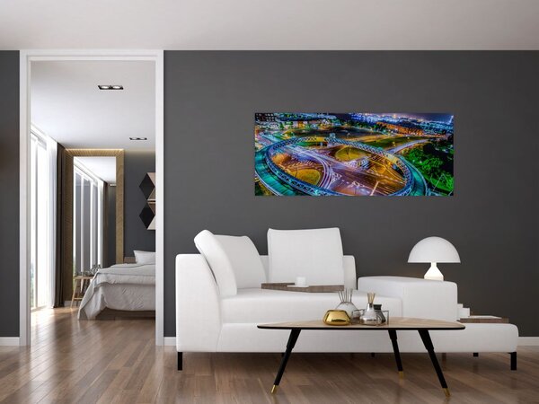 Slika - panorama noćnog grada (120x50 cm)