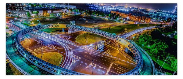 Slika - panorama noćnog grada (120x50 cm)