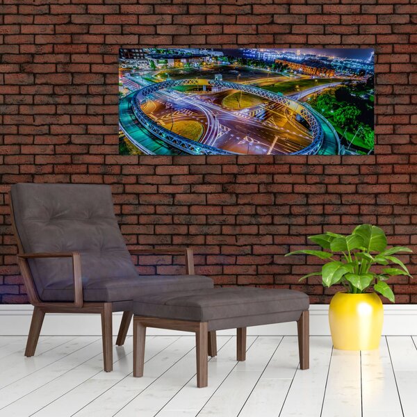 Slika - panorama noćnog grada (120x50 cm)