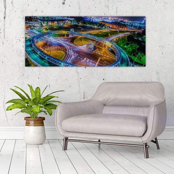 Slika - panorama noćnog grada (120x50 cm)