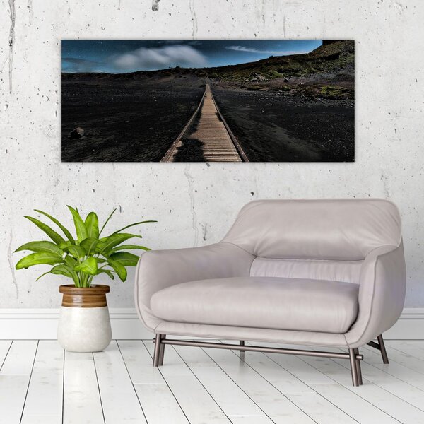 Slika drvene staze u sumrak (120x50 cm)