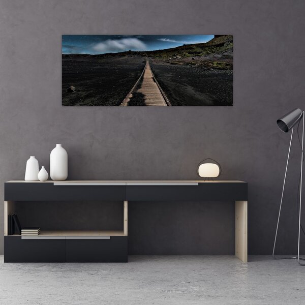Slika drvene staze u sumrak (120x50 cm)