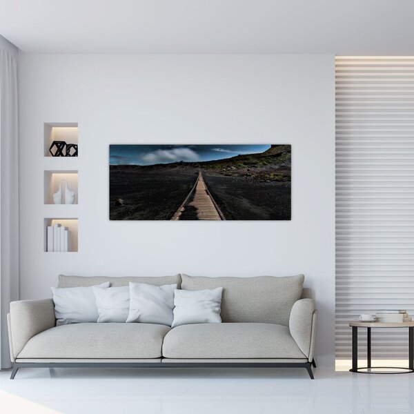 Slika drvene staze u sumrak (120x50 cm)