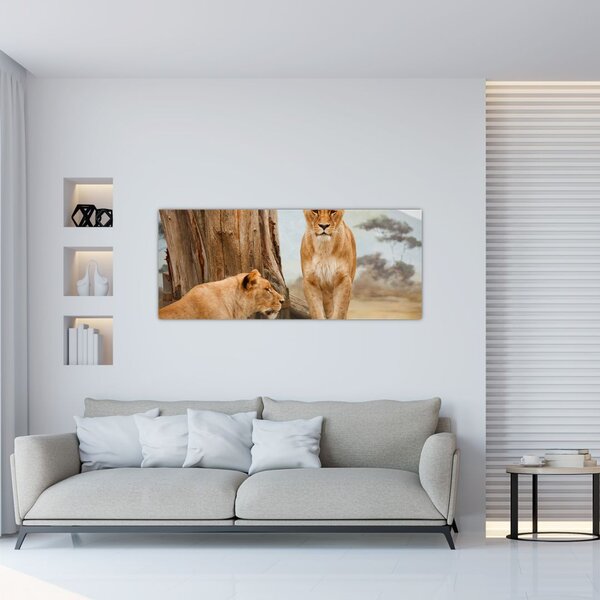 Slika - dvije lavice (120x50 cm)