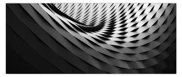 Apstraktna slika - crno-bijela spirala (120x50 cm)