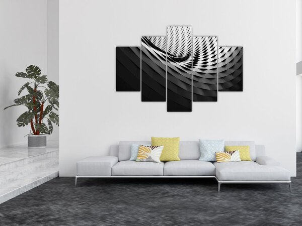 Apstraktna slika - crno-bijela spirala (150x105 cm)