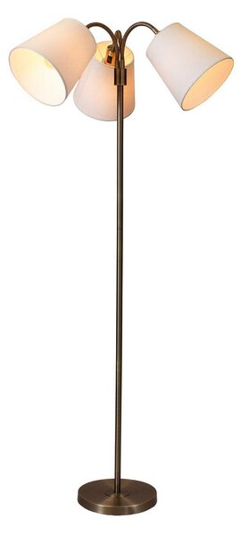 PR Home Podna lampa Amy, zlatno/bijela, 3 svjetla, visina 150 cm, E27, Bijela, Dnevni boravak/blagovaonica, Metal