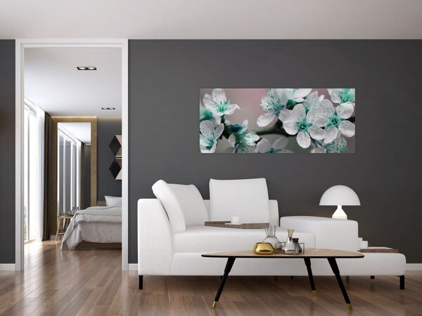 Slika cvijeta - tirkizni (120x50 cm)