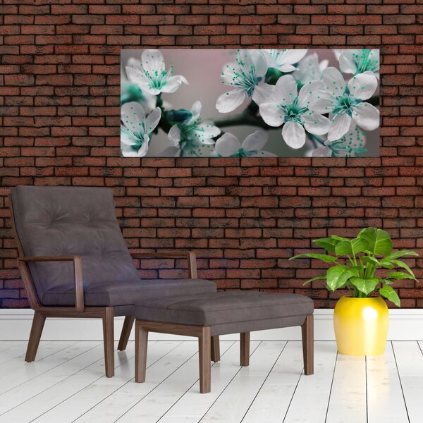 Slika cvijeta - tirkizni (120x50 cm)