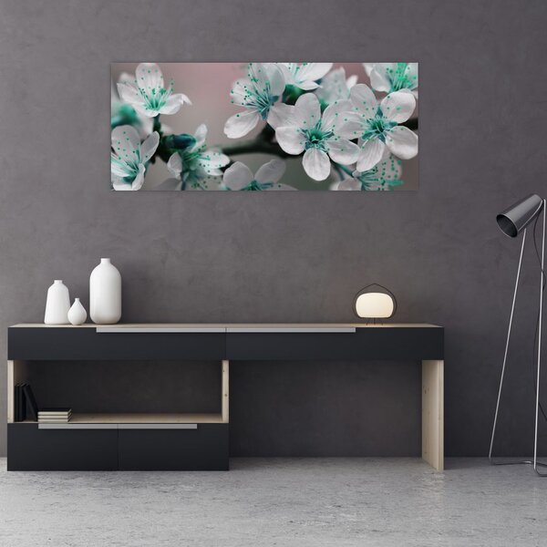 Slika cvijeta - tirkizni (120x50 cm)