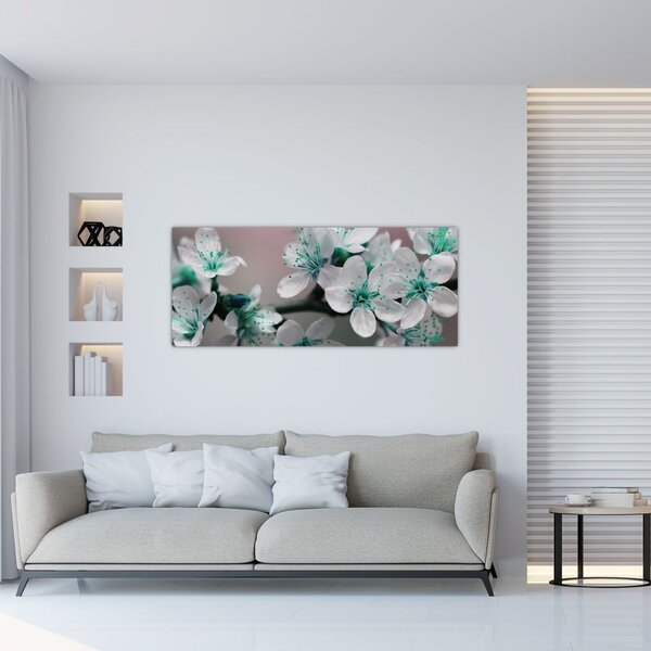 Slika cvijeta - tirkizni (120x50 cm)