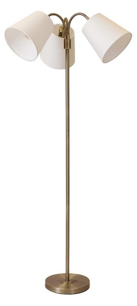 PR Home Podna lampa Amy, zlatno/bijela, 3 svjetla, visina 150 cm, E27, Bijela, Dnevni boravak/blagovaonica, Metal