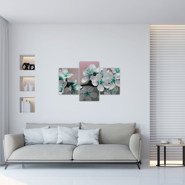 Slika cvijeta - tirkizni (90x60 cm)
